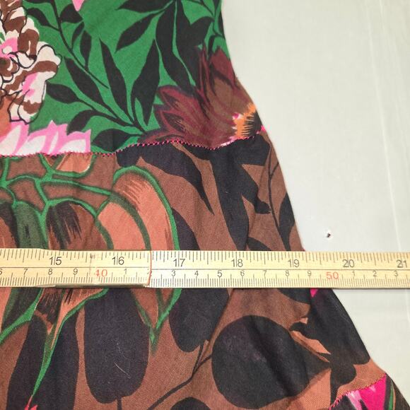 Keren Hart Womens L Midi Dress Floral Tiered Lightweight Flowy Vacation Beach - Picture 9 of 12